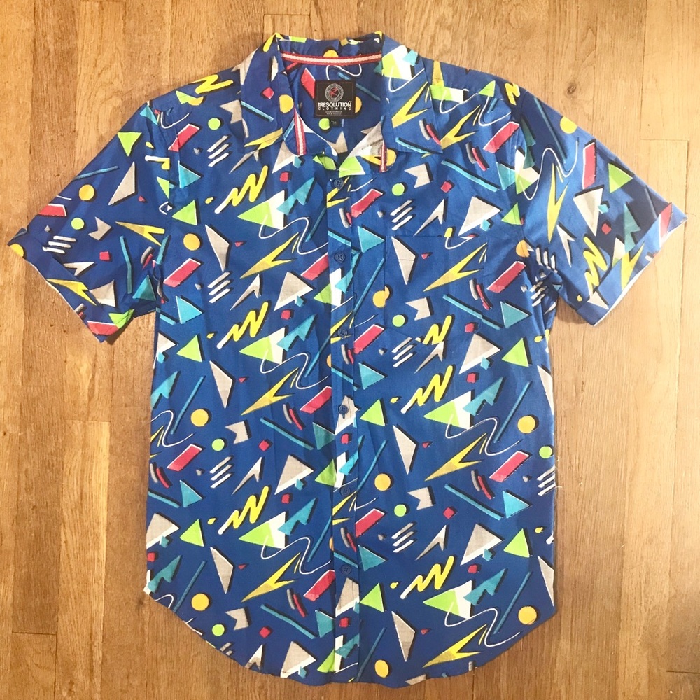 Men’s Vintage Print Button Down Shirt